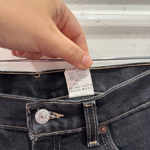 Vintage Levi’s Cutoff 515 Shorts Washed Black Cotton Lower Rise - Picture 5 of 6